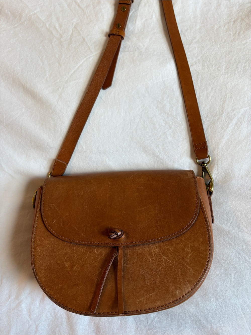 Madewell Classic Brown Leather Crossbody Bag - Women's Shoulder Purse